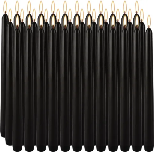 Miniatura 15 de Paquete de 14 velas cónicas rojas altas – Vela roja sin goteo de 10 pulgadas sin perfume – Cera de parafina con mechas de algodón – 8 horas