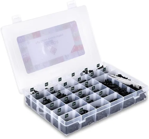 Miniatura 8 de Letras de fieltro para tablero de letras, caracteres precortados con bandeja de clasificación, letras de tablero de fieltro (negro de 1 pulgada plus)