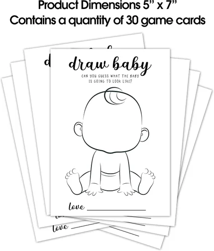 Miniatura 2 de Juegos de dibujar baby shower, juego de fiesta de revelación de género para niños o niñas, suministros para actividades de fiesta de baby shower