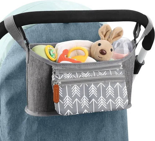 Accmor Organizador universal para cochecito con bolsa desmontable para teléfono, organizador de cochecito, accesorios para Uppababy, Baby Jogger,