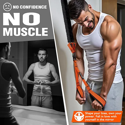 Miniatura 2 de HPYGN Bandas de resistencia para entrenamiento de brazos, bíceps, tríceps, espalda, abdominales, hombros, bandas de ejercicio resistentes con asas