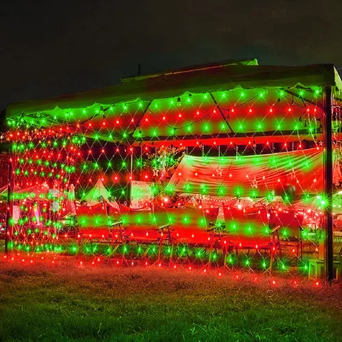 198 luces de red LED de 9.8 pies x 6.6 pies enchufables, 8 modos de iluminación de malla conectables, luces de red de Navidad impermeables al aire