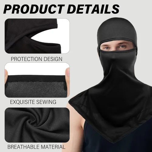 Miniatura 3 de 6 pasamontañas para máscara de esquí, cubierta de cuello largo, cubierta facial de verano, protector de cuello, protección UV para hombres y mujeres