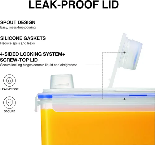Miniatura 8 de LocknLock Aqua - Jarra de agua para puerta de refrigerador con asa, jarra de plástico sin BPA con tapa superior de rosca, perfecta para hacer tés