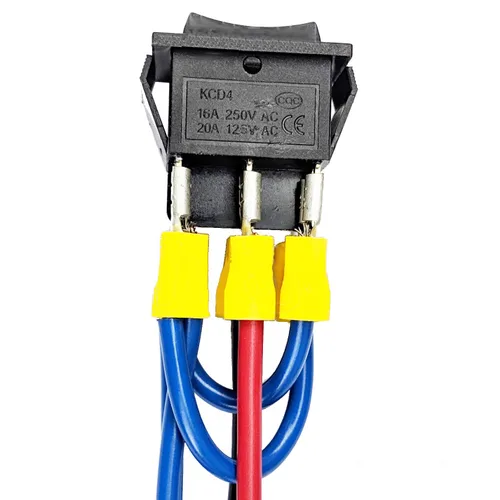 Miniatura 3 de IndusTec Interruptor basculante de polaridad inversa de motor de 20 AMP 12V CC, con retención y acoplamiento cableado