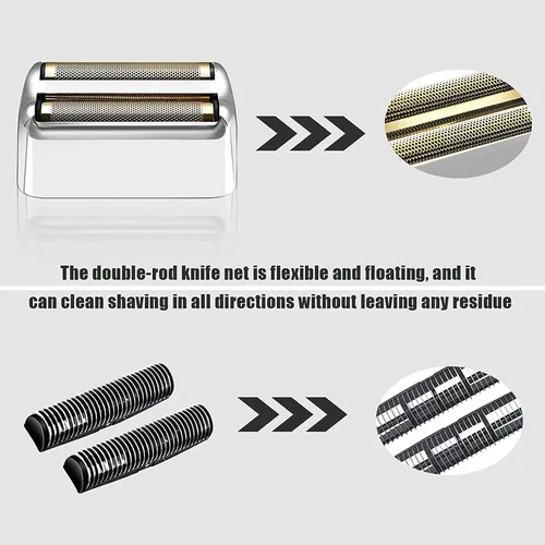 Miniatura 3 de Lámina de repuesto y cortadoras para afeitadora compatible con BaBylissPRO Barberology Double FXFS2 (2 piezas plateadas)