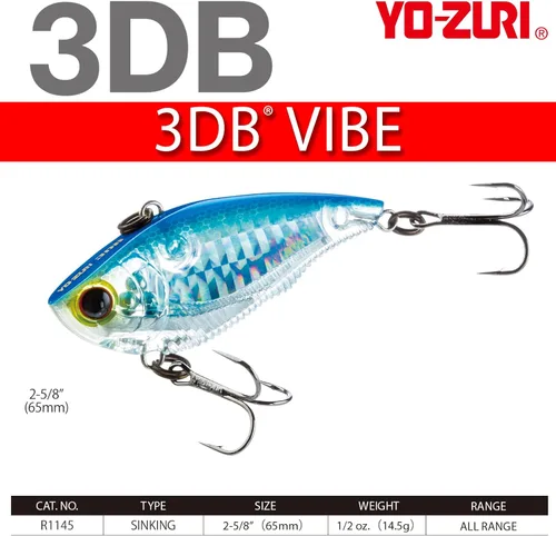 Miniatura 3 de Yo-Zuri 3DB Vibe Sinking Señuelo, prisma dorado negro, 2-1/2 pulgadas