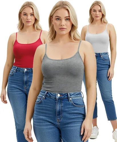 Miniatura 406 de Emmalise Camisola larga casual básica para mujer, con tirantes ajustables, top en capas