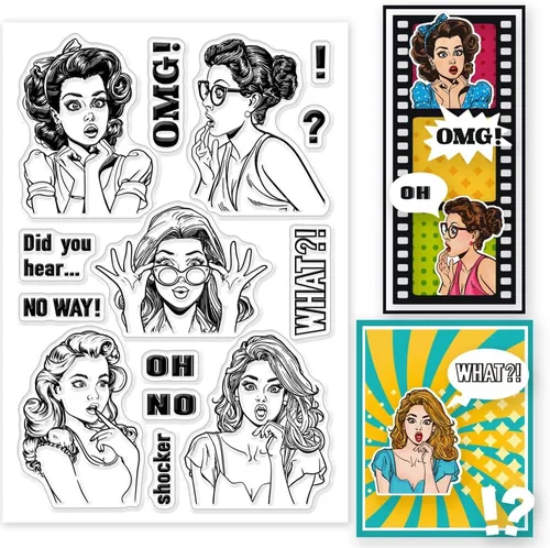 Miniatura 12 de GLOBLELAND Sellos transparentes de otoño para hacer tarjetas, sellos transparentes para dama, sellos transparentes para manualidades, álbumes