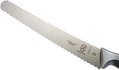Miniatura 5 de Mercer Culinary Millennia Colors - Cuchillo para pan de acero inoxidable, borde ondulado de 10 pulgadas de ancho, color gris