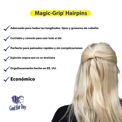 Miniatura 3 de Good Hair Days Juego de 10 horquillas Magic-Grip - Negro