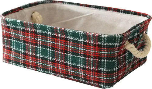 Miniatura 9 de Caja de almacenamiento para adornos de Navidad de INough, organizador de decoración festiva, tejida con hilo grueso, cesta de Navidad para niños