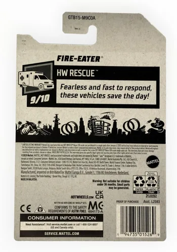 Miniatura 2 de Hot Wheels Devorador de fuego, [amarillo] 246/250 Rescue 9/10