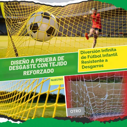 Miniatura 8 de Happy Jump Portería de Fútbol Emergente Plegable para Patio Trasero 7x5 pies, 5x3.6 pies, 4x3 pies, 3x2.2 pies