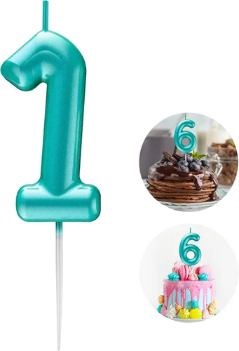 Miniatura 16 de Velas número 2 arcoíris con número 3D de feliz cumpleaños para decoración de fiesta de pastel de cumpleaños, suministros de celebración