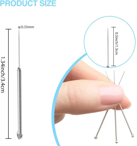 Miniatura 4 de Kit profesional para eliminar espinillas, 100 agujas desechables para el acné, herramientas para eliminar puntos negros, herramienta extractora
