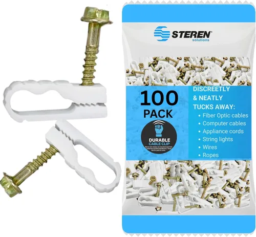 Miniatura 13 de STEREN Clips para Cable Coaxial - Soporte para Cables - Clips de Alambre - Clips de Revestimiento para Colgar - Soporte de Cable para Escritorio