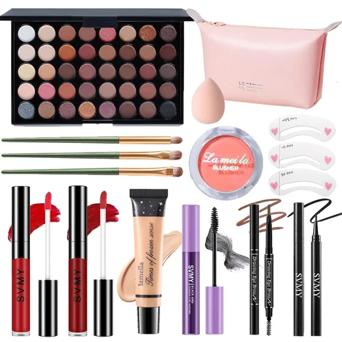 Miniatura 11 de Set de maquillaje para mujeres, kit completo de maquillaje para principiantes y profesionales, juego de maquillaje de viaje para adolescentes