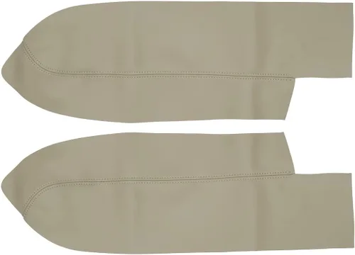 X AUTOHAUX Par de cubiertas para apoyabrazos de piel sintética para puertas delanteras de coche, color beige para Honda CR-V 2007-2012