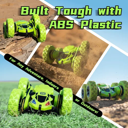 Miniatura 5 de Threeking Rc Stunt Car Automóvil de acrobacias con control remoto, camión todoterreno con volteo de doble cara, rotación de 360º, deformación 3D