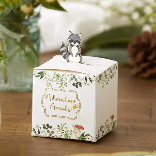 Miniatura 5 de Kate Aspen Decoraciones de baby shower del bosque, adorables cajas de recuerdo de animales del bosque para baby showers, cumpleaños y revelaciones