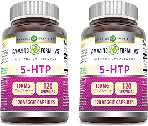 Miniatura 8 de Amazing Formulas Suplemento 5-HTP (hidroxitriptófano), 100 mg por porción, cápsulas vegetarianas, sin OMG, sin gluten, fabricado en Estados Unidos