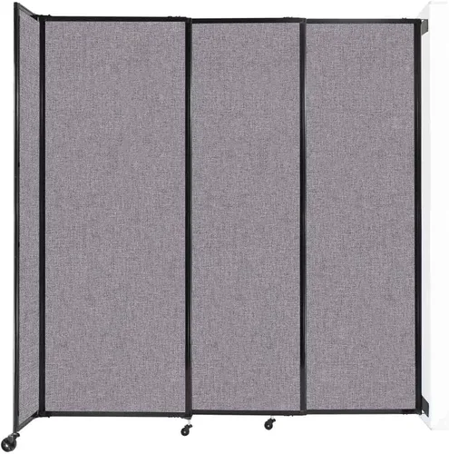 Miniatura 135 de Divisor de habitación de pared recta deslizante montado en la pared Anchos ajustables Ruedas de bloqueo Separador de habitación Paneles