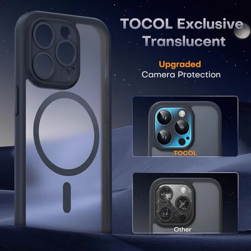 Miniatura 913 de TOCOL Funda para iPhone 11, compatible con Magsafe, protección completa de cámara, imanes integrados, protección contra caídas, funda translúcida