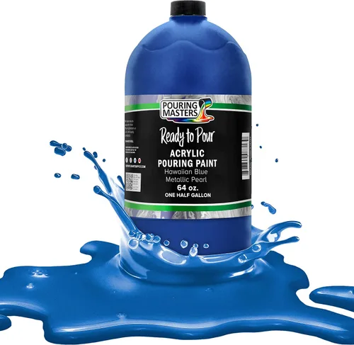 Miniatura 34 de Pouring Masters Royal Blue Metallic Pearl - Pintura acrílica para verter lista para verter – Pintura acrílica líquida premezclada de 32 onzas