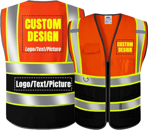 Miniatura 11 de BeautyWill Chaleco de Seguridad con Logo Personalizado Clase 2 Chaleco Reflectante de Alta Visibilidad Chaleco de Construcción Transpirable