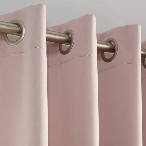 Miniatura 2 de Sun Zero Barrow - Par de paneles de cortina con ojales de eficiencia energética Rosa pálido