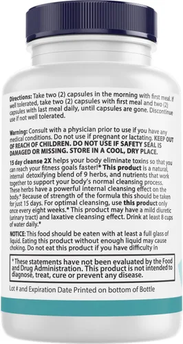 Miniatura 3 de 15 Day Cleanse 2X - Soporte doble intestinal y de colon - Desintoxicación avanzada de limpieza intestinal para mujeres y hombres con alfalfa