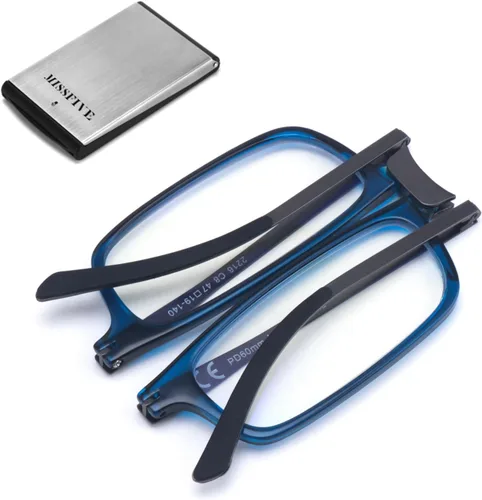Miniatura 7 de Missfive Gafas de Lectura Plegables Premium con Bloqueo de Luz Azul para Hombres y Mujeres, Ultrafinas Plegables Portátiles Lectores de Viaje
