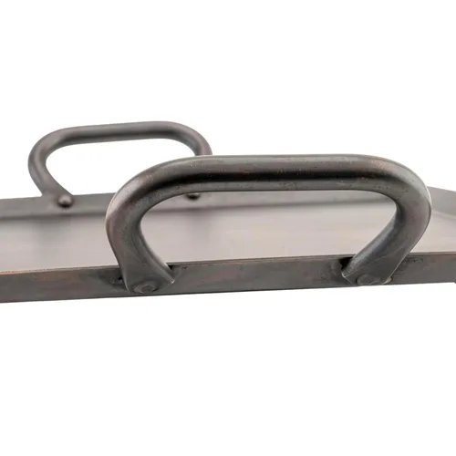 Miniatura 3 de G.E.T. SSTPD-1612-ANT - Bandeja otomana de metal resistente con asas, 16 x 12 pulgadas, bronce martillado