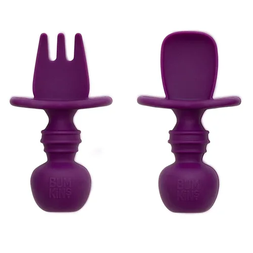 Miniatura 23 de Bumkins Juego de utensilios para bebés, Chewtensils cucharas de silicona para mojar, autoalimentación, destete dirigido por el bebé, aprendizaje