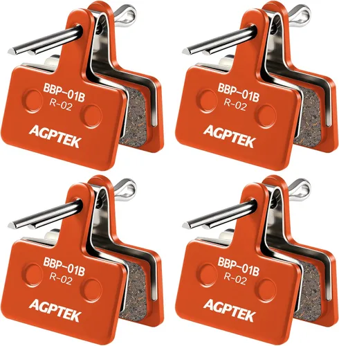 Miniatura 10 de AGPTEK Pastillas de freno de bicicleta, pastillas de freno de alto rendimiento, pastillas de freno de disco y resorte (semimetálico y resina)