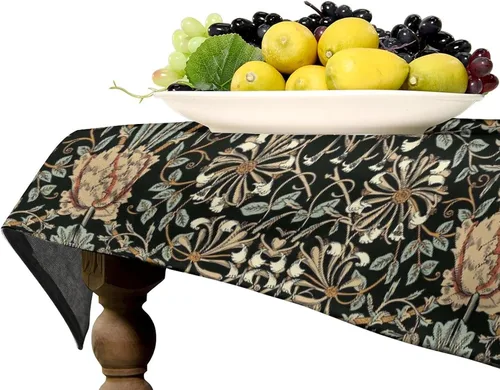 Miniatura 98 de Mantel Floral Retro de Pájaros, Diseño Original Bohemio William Morris Estampado Cubierta de Mesa para Hogar Picnic Fiesta Comedor Cocina William