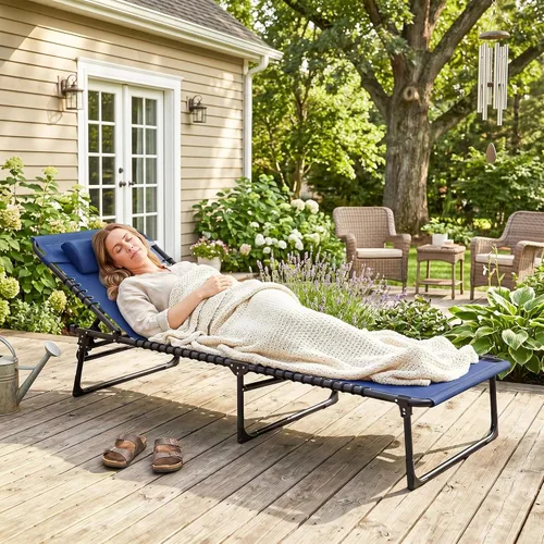 Miniatura 8 de Outsunny Silla Tumbona Plegable, Silla de Bronceado para Patio, Tumbona para Exteriores con Respaldo Reclinable de 4 Posiciones, Asiento de Malla