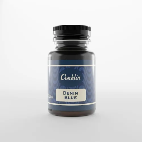 Conklin Tinta para botella de 2.0 fl oz, tinta estilográfica azul mezclilla, tinta lisa y saturada, perfecta para uso profesional y creativo