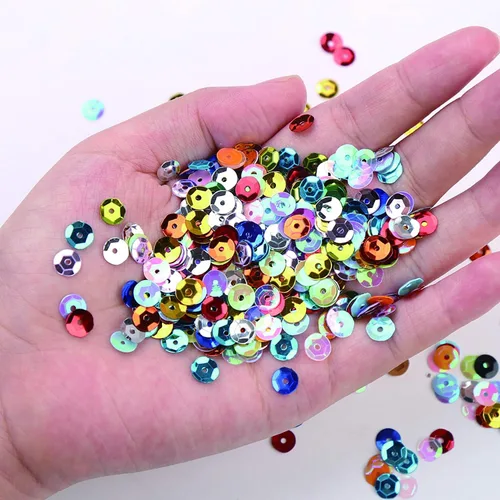 Miniatura 5 de DIYASY 45000 mini lentejuelas de 0.157 in para manualidades – 24 colores redondos de lentejuelas bordadas con agujero