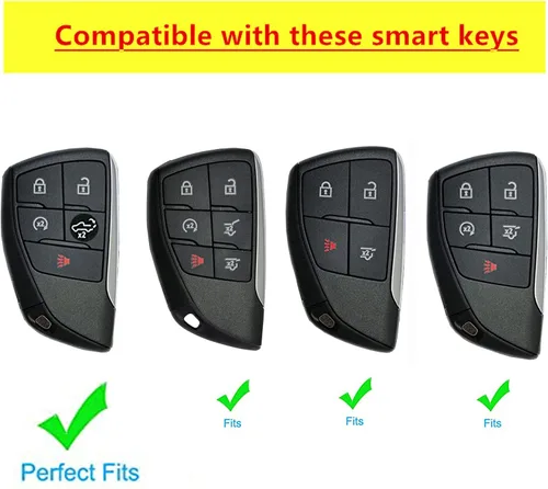 Miniatura 2 de Funda para llavero GMC, control remoto sin llave, carcasa de llave inteligente con llavero compatible con GMC Yukon Chevy Chevrolet Suburban Tahoe