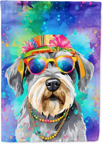 Miniatura 94 de Caroline's Treasures DAC2448GF - Bandera de jardín con diseño de perro afgano hippie Dawg, bandera decorativa para patio exterior, patio, obras