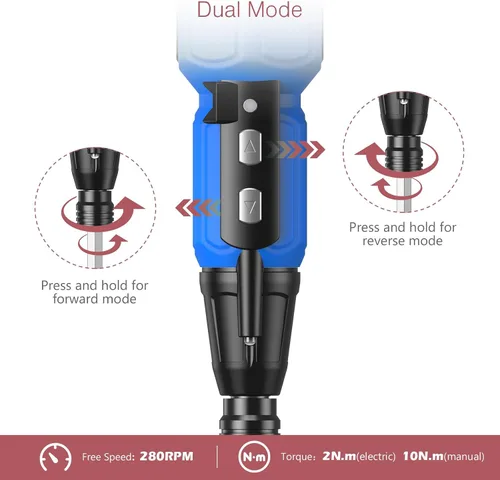 Miniatura 2 de LOFICOPER Juego de destornilladores eléctricos, mini kit de destornilladores inalámbricos con soportes para puntas, luz de trabajo LED, cable de Azul