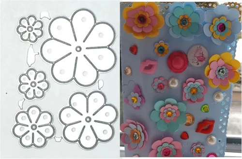 Troqueles de flores para hacer tarjetas, troqueles de corte de metal, troqueles de papel para álbumes de recortes, suministros de fabricación de