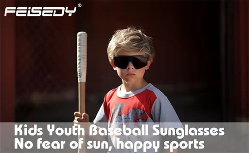 Miniatura 3 de FEISEDY Gafas de sol unisex para jóvenes, gafas de sol de béisbol y tenis, UV400 deportivas para niños y niñas, pantallas de ciclismo B4064