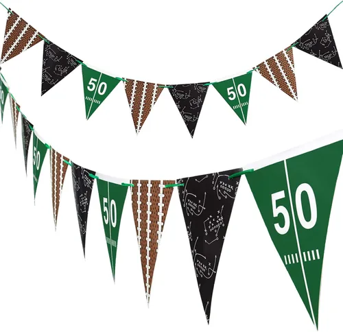 2 Piezas Banderín Bandera de Fútbol Americano Banderas de Cordel con Tema de Fútbol Americano Banderines para Decoraciones de Fiestas Deportivas