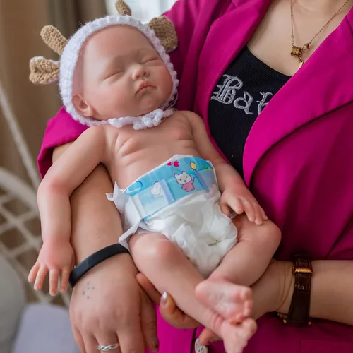 Muñeca realista de bebé recién nacido de 19 pulgadas, 6.5 libras, platino líquido, de silicona, suave, de silicona, recién nacido, niña, realista,