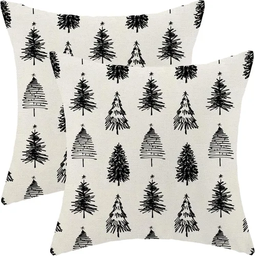 Miniatura 15 de AEIOAE - Juego de 2 fundas cuadradas de almohadones de lino para otoño con calabaza en tono naranja quemado y blanco, para decoración al aire libre
