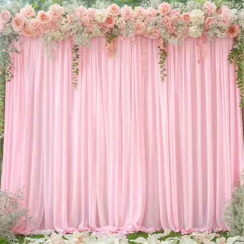 Miniatura 28 de Cortinas de fondo azul bebé de 8 x 10 pies para bodas, cortinas de fondo de poliéster sin arrugas, para baby shower, fiestas de cumpleaños