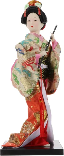 BESPORTBLE 1 figura de muñeca kimono, adorno de geisha, figura de muñeca de geisha japonesa, adorno de muñeca japonesa vintage, humanoide Maiko,